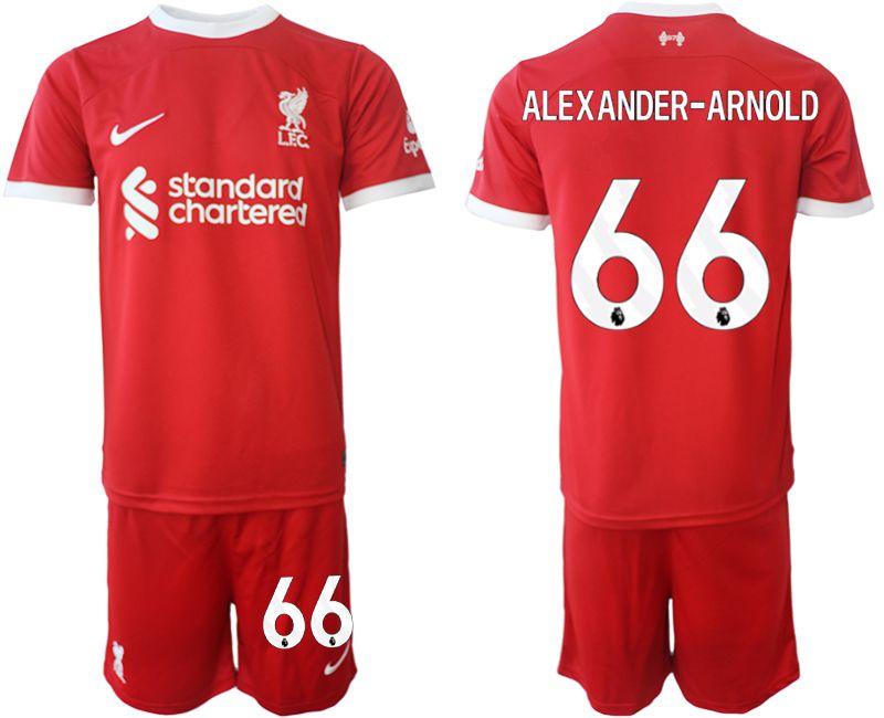 Men 2023-2024 Club Liverpool home red #66 Soccer Jersey